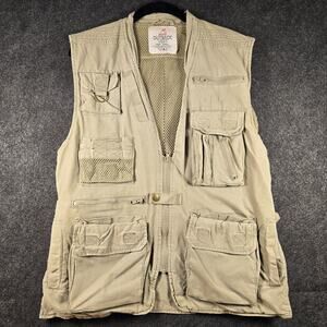 Rothco Outback Vest Mens S Khaki Stone Washed Canvas Utility Fishing Gorpcore